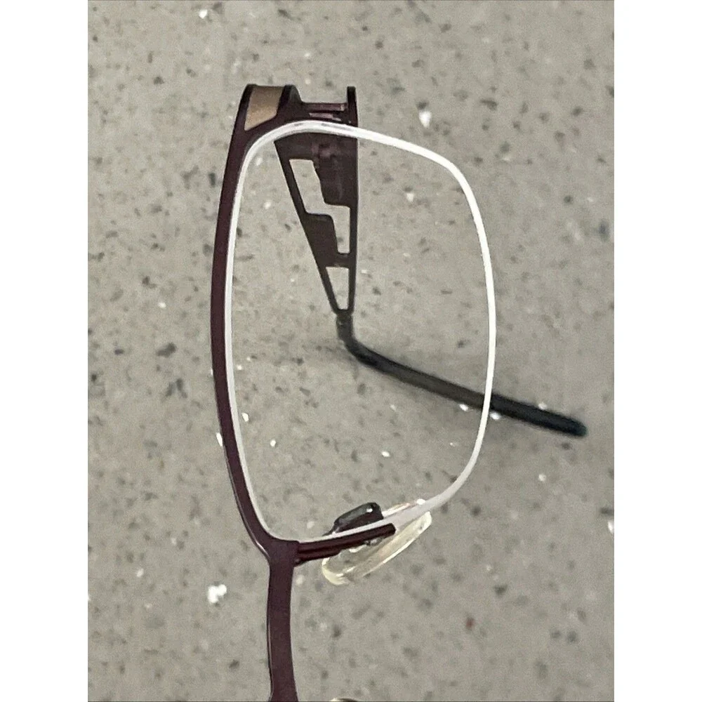 CEN ADP016 Eyeglasses 48-17-130 FRAMES ONLY BLK CEN Half Rim Purple bronze